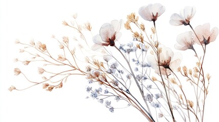Delicate Pressed Flowers
