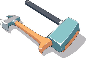 Cartoon Hammer and Wrench Tools Illustration