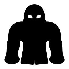 A Mysterious Silhouette of a Hooded Figure with Enormous Muscular Arms