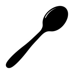 Black silhouette of a spoon, a versatile and essential kitchen utensil