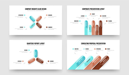 Marketing Portfolio Four Five Three Four Step Diagram Slideshow Layout Vector Illustration Bundle. Financial Introduction 4 5 3 4 Element Infographic Presentation Design Collection.
