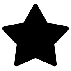 A simple and clear black star graphic illustration on white background