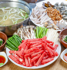 Shabu-shabu sold in Korea is delicious
