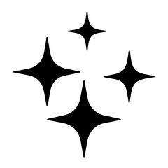Four abstract stars in black creating a simple, yet elegant illustration