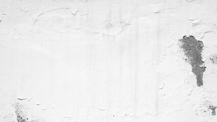 Cracked White Plaster Textured Wall Close-Up Minimalist Aged Surface Concept