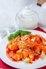 Chili shrimp sold in Korea is delicious