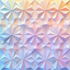 Abstract geometric pattern with pastel colors  Intricate, repeating, 3D design  Soft, vibrant hues create a calming effect