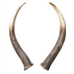Majestic Set of Reindeer Antlers Isolated on White Background