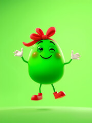 haf lone animation, Wiggle animated greeting card design element, Isolated on green screen for transparent background, chroma key.