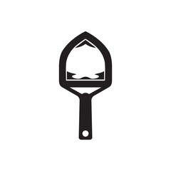 Minimalist pizza peel vector silhouette