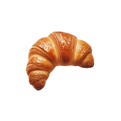 Baked croissant isolated on white background