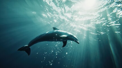 Fototapeta premium Whale underwater majestic