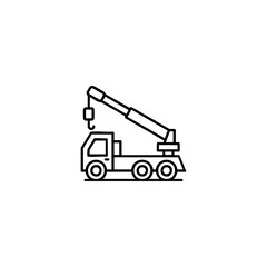 Crane truck logo icon flat vector design