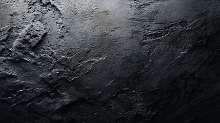 Fototapeta premium Grunge dark black textured concrete wall surface with rough weathered abstract pattern and heavy grit – urban industrial backdrop for edgy raw minimalist designs