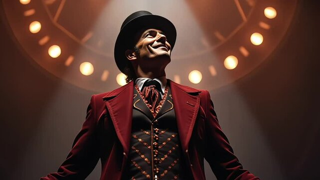 Circus Performer in Spotlight &ndash; Theatrical Showmanship