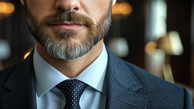 Close-up of a Man in a Suit, Professional Portrait