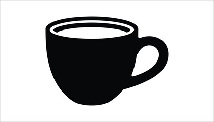 Coffee Cup Icon, Black and White Mug Design for Beverage and Café Branding