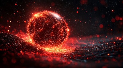 Obraz premium Glowing sphere on dark surface