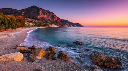 Breathtaking Sunset Over Mirtos Beach in Greece&rsquo;s Vibrant Summer Sky