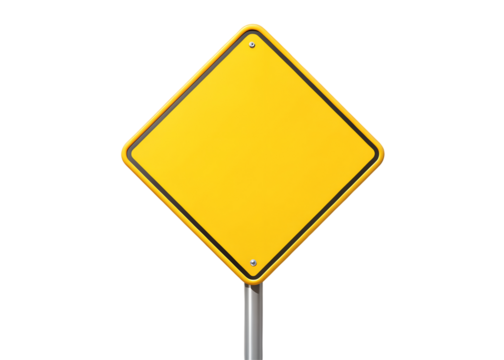 blank yellow road sign mockup clipart image on transparent background
