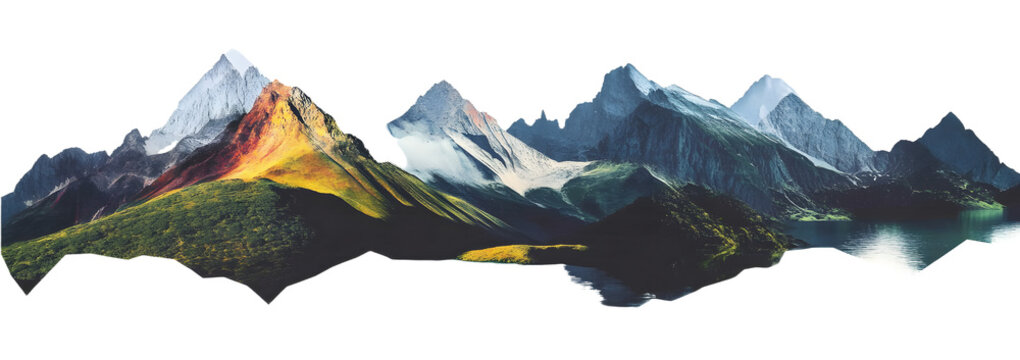 PNG Mountain landscape collage nature.