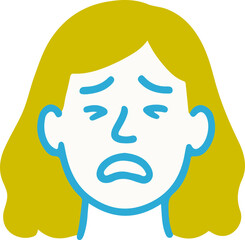Cartoon Depressed Woman