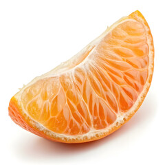 A thin mandarin slice, translucent orange segment with a juicy, tender texture and small, delicate segments visible.