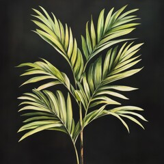 Fototapeta premium Botanical Illustration Capturing the Elegance of Tropical Foliage