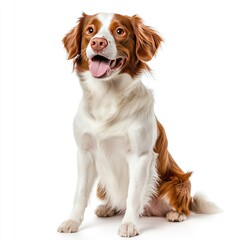 Happy, alert dog, sitting, looking up