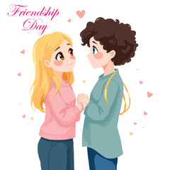 girl and boy Friendship day