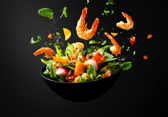 Shrimp Salad Explosion: A Vibrant, Fresh Culinary Image
