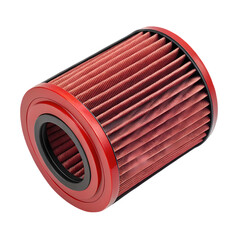 HighPerformance Red Oil Filter Automotive Parts  Accessories isolated on transparent background