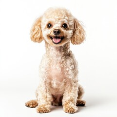 Happy, fluffy poodle portrait