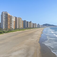 Coastline Aerial View with Beach