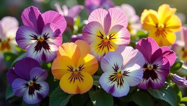 Spring Symphony: Pansy Flower Bed in Full Color