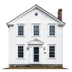 Obraz premium Colonial Style Symmetrical House in New England Architecture