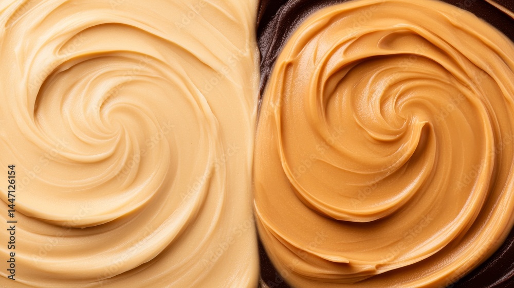 Poster Rich caramel and chocolate textures swirl together, creating a creamy abstract design that invites creativity, with ample copy space on one side for messages or branding
