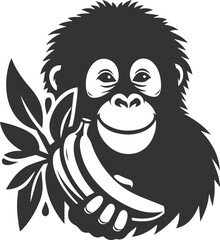 orangutan vector black © MDAbdul