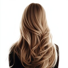 Naklejka premium Long Hair with Layers in a Blend of Straight and Wavy Styles