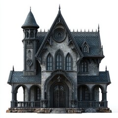 Obraz premium Dark Gothic House with Pointed Arches and Intricate Details