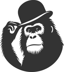 orangutan vector black