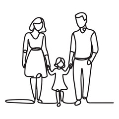 Family Silhouette Illustration Unity Love and Togetherness Theme