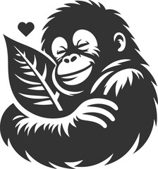 orangutan vector black © MDAbdul