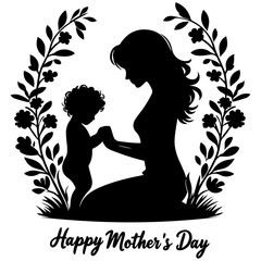 silhouette of a girl with flowers vector silhouette 