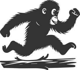 orangutan vector black