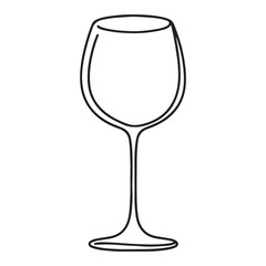 Elegant Wine Glass Illustration Perfect for Restaurant Menu and Bar Designs