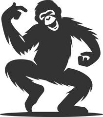 orangutan vector black