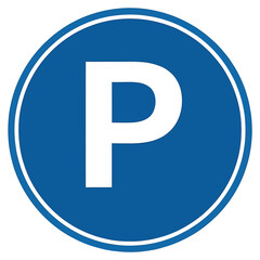 Parking sign and parking map pin. Parking location pin. GPS parking location symbol for apps and websites