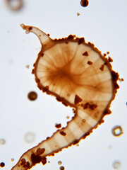 Echinococcal cyst under the microscope (400x). Echinococcus granulosus. Dog tapeworm parasite.