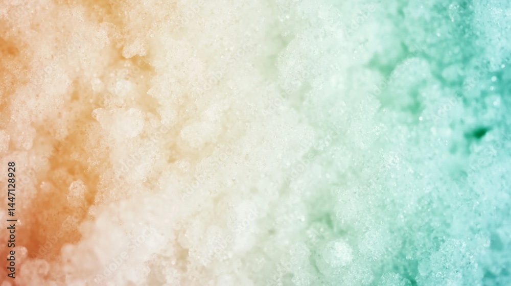 Poster serene backdrop featuring a harmonious blend of soft blues and greens, accented by a shimmer effect 